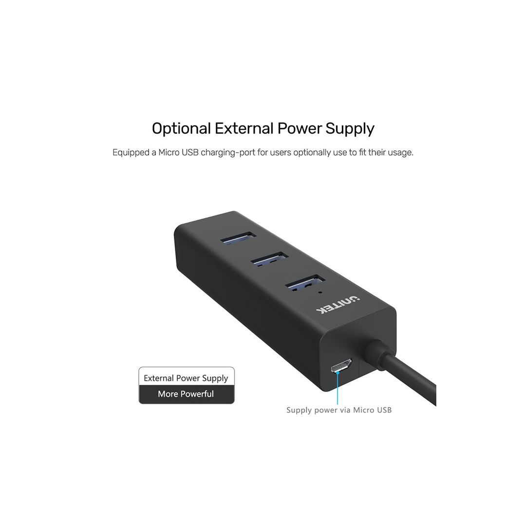 موزع USB 3.0 من Unitek Y-3089V مزود بأربعة منافذ موزع USB 3.0 من Unitek Y-3089V مزود بأربعة منافذ